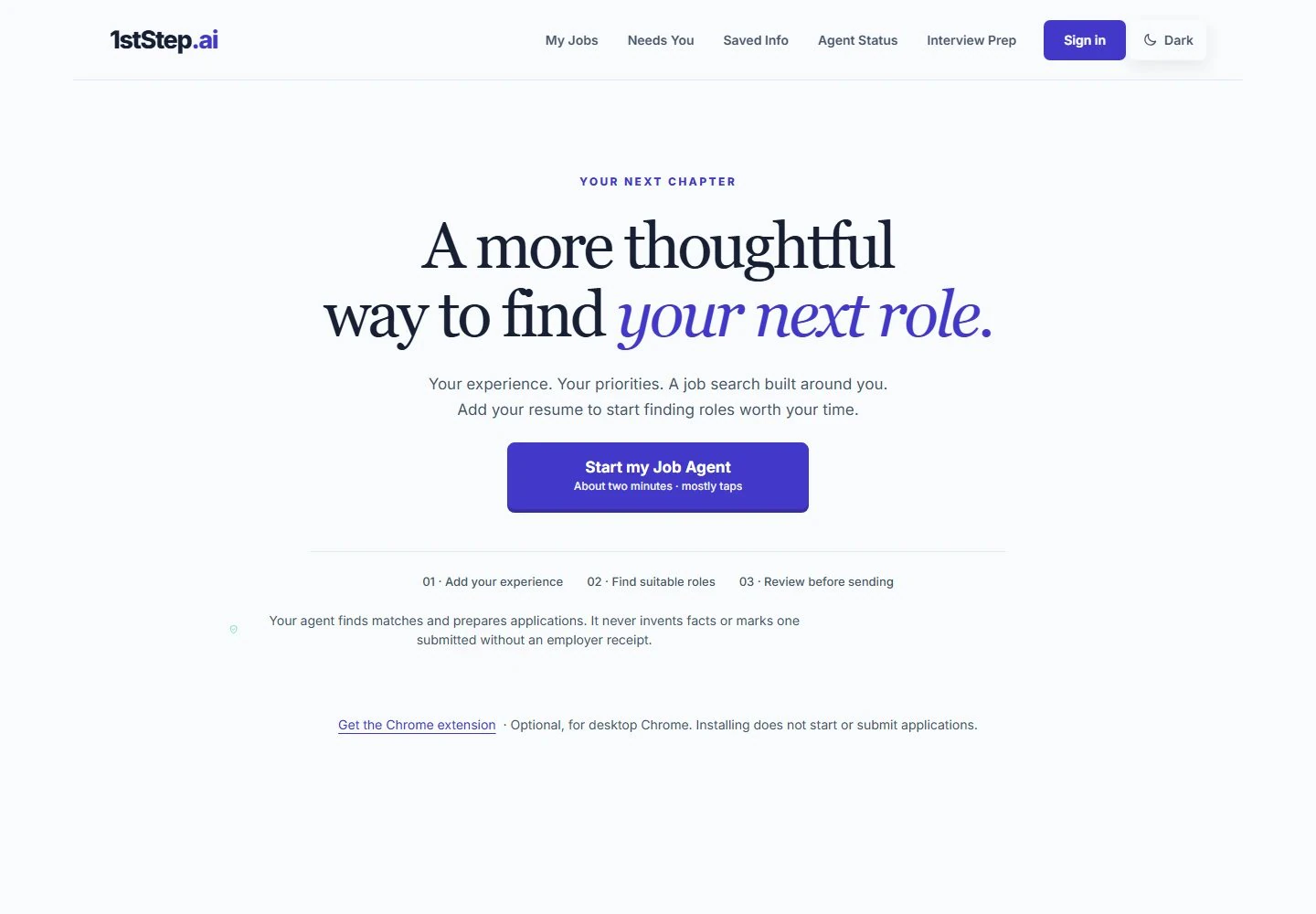Job Agent entry page