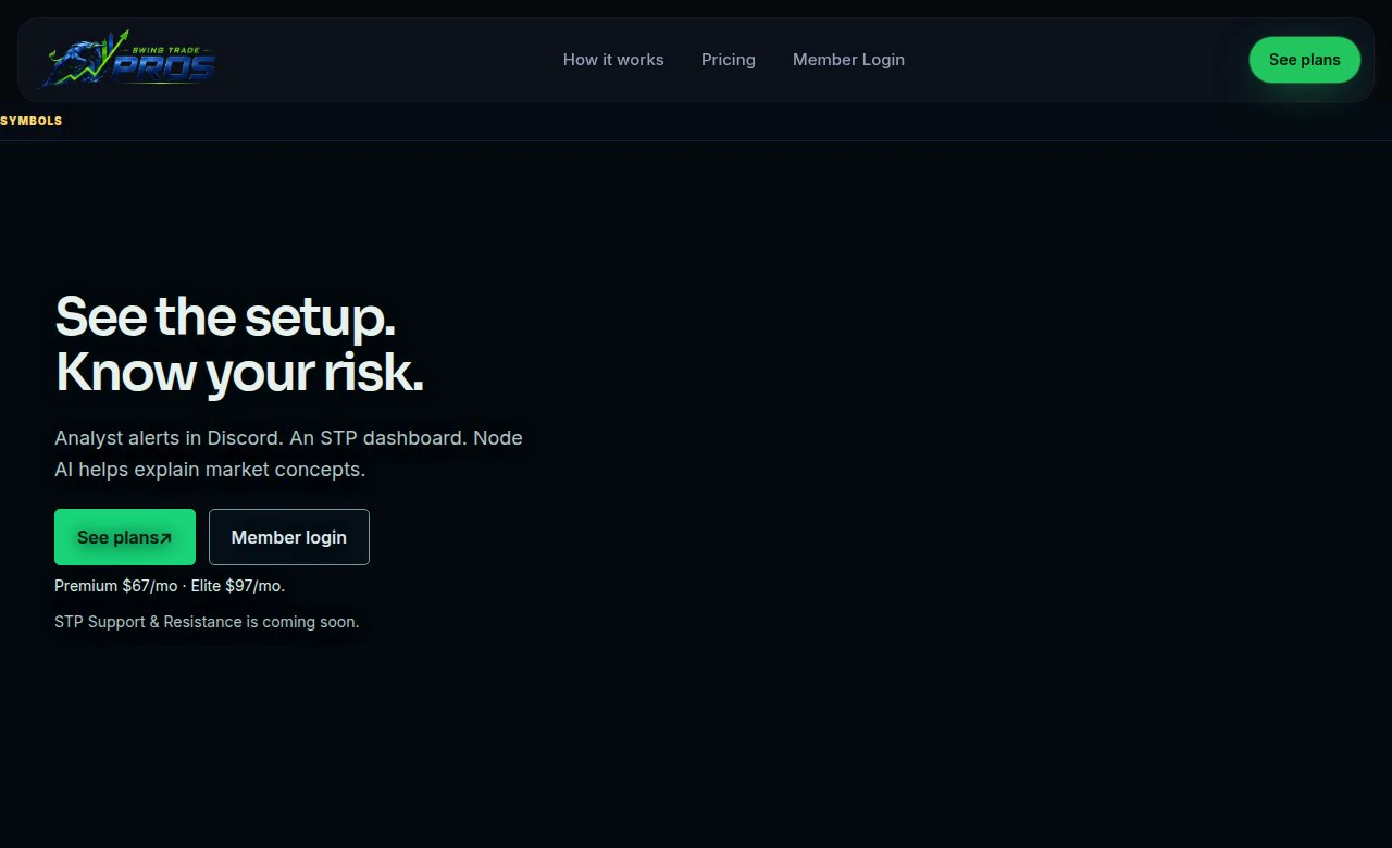 SwingTradePros homepage